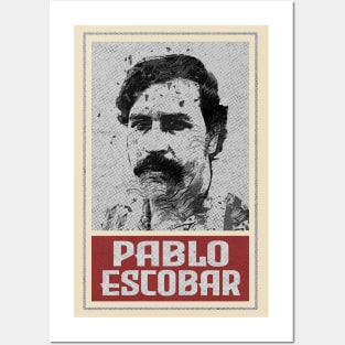 Pablo Escobar Retro Style Mug Banner Posters and Art
